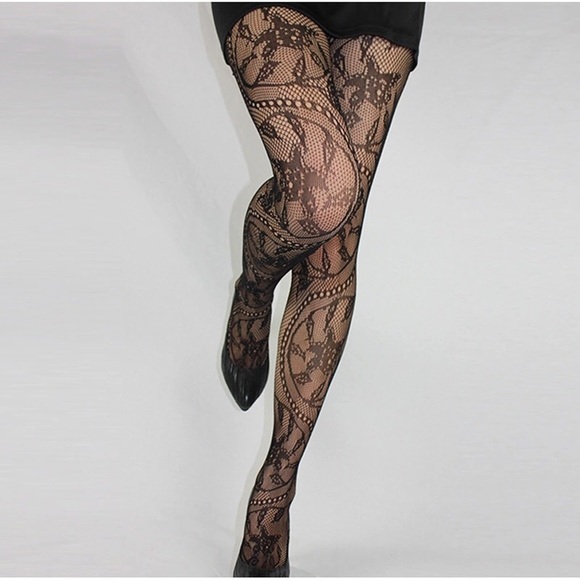 ๐ NEW Sexy Spring Gothic Lace Lola Tights - Picture 4 of 6
